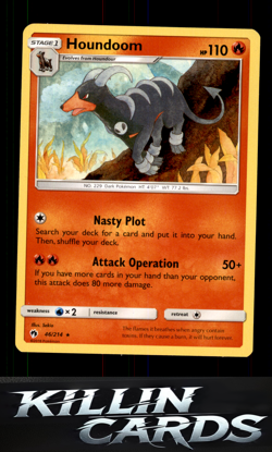 Houndoom 46/214 Pokemon Rare SM - Lost Thunder Card LP - Image 1