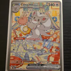 Cinccino ex 119/086 chaos, rising. Secret Rare Full Art Holo Pokemon Card - Image 3