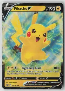 Pikachu V Promo SWSH: Sword & Shield Promo Cards SWSH198 NM - Image 1