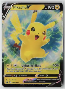 Pikachu V Promo SWSH: Sword & Shield Promo Cards SWSH198 NM - Image 1