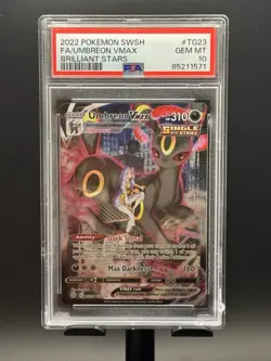 PSA 10 Umbreon VMAX TG23/TG30 Full Art Brilliant Stars Pokemon Card - Image 1