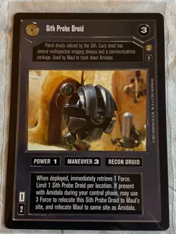 Decipher Star Wars CCG Tatooine SITH PROBE DROID Card NEVER PLAYED - Image 1