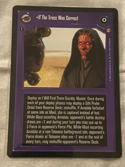 Star Wars CCG Tatooine IF THE TRACE WAS CORRECT Card NM - Image 1