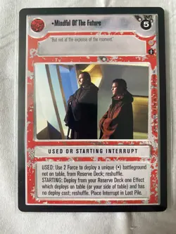 Decipher Star Wars CCG MINDFUL OF THE FUTURE Card NM - Image 1