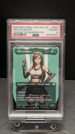 2025 MTG Final Fantasy Tifa Lockhart Character Borderless 0391 PSA 10 FF7 1 - Image 1