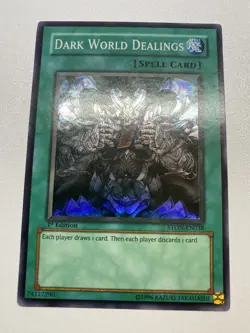 Yugioh Dark World Dealings 1st Edition Super Rare STON-EN038 MP - Image 1