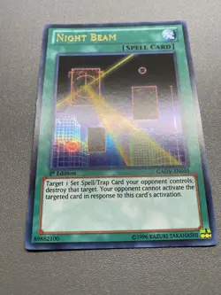 Yu-Gi-Oh! Night Beam Ultra Rare 1st Edition GAOV-EN055 MP - Image 1
