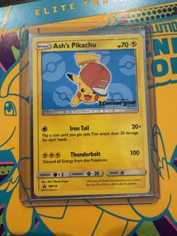 Ash's Pikachu SM114 Pokemon TCG Special Promo Card Mint Condition - Image 1