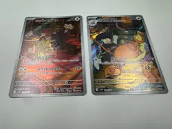Rocket’s Raticate & Meowth AR Set 108/099 109/099 sv10 Japanese Pokemon Card NM - Image 2