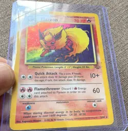 Wizards Pokemon TCG Flareon Jungle 3/64 Holo Rare 70 HP English 1999 Card - Image 1