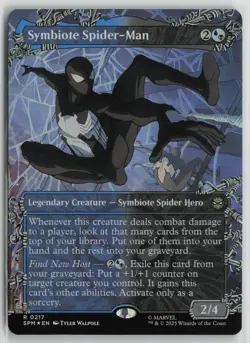Symbiote Spider-Man (Borderless) LP Foil 217 Marvel's Spider-Man MTG - Image 1