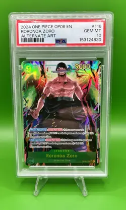One Piece CCG - Roronoa Zoro OP06-118 Alt Art SEC - ENGLISH - PSA 10 - Image 1