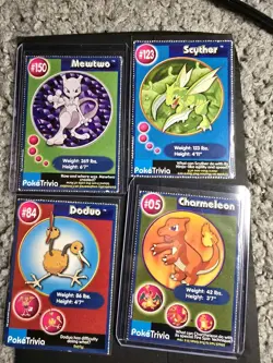Pokemon Card lot Of 4 Trivia Burger King Mewtwo And More 1998 - Image 1
