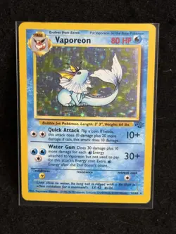 Pokemon TCG Vaporeon Holo Rare Card Jungle, 12/64 - Image 1
