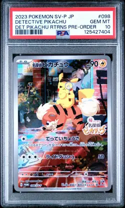 PSA 10 Detective Pikachu 098/SV-P Pre-Order Promo Pokemon Japanese - US NEW CERT - Image 1