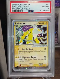 Raikou EX Holo 2004 Pokemon EX Team Magma vs Team Aqua - 92/95 - PSA 8 Near Mint - Image 1