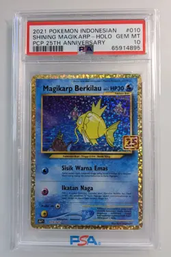 2021 Pokemon Thai & Indonesian 25TH Anniv. #010 Shining Magikarp-Holo PSA 10 - Image 3