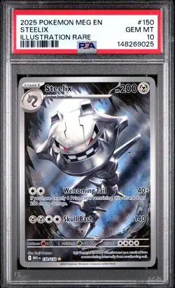 2025 POKEMON MEG EN-MEGA EVOLUTION ILLUSTRATION RARE #150 STEELIX PSA 10 - Image 1