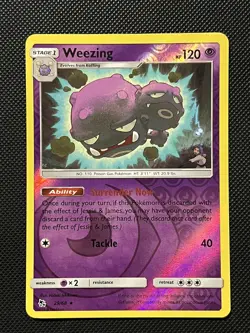 Pokemon Hidden Fates - Weezing - 29/68 - Reverse Holo - M/NM - Image 2