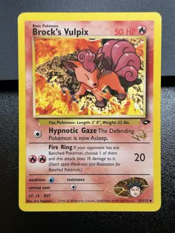 BROCK'S VULPIX W Stamp Pokemon Card - WOTC Promo - Gym Challenge - 37/132 MP (A) - Image 2