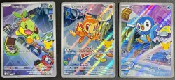 Pokemon TCG First Partner Illustration Collection Series 1 Gen 4 Sinnoh Starters - Image 1