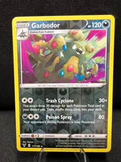Garbodor 111 Reverse Holo Rare 185 Vivid Voltage Pokemon 2020 - Image 1