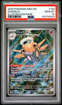 2025 POKEMON MEG EN-MEGA EVOLUTION ILLUSTRATION RARE #144 SHEDINJA PSA 10 - Image 1