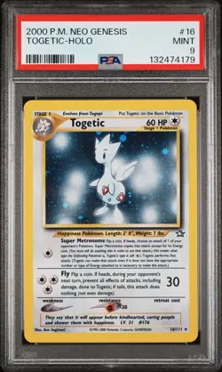 2000 POKEMON NEO GENESIS #16 TOGETIC-HOLO PSA 9 - Image 1