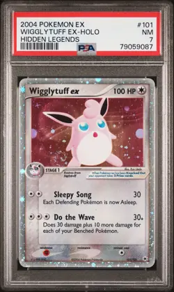 2004 Pokemon EX Hidden Legends Wigglytuff EX 101 Ultra Rare Vintage Holo PSA 7 - Image 1