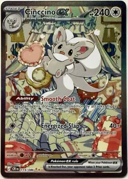 Pokemon TCG Chaos Rising Cinccino ex #119/086 Special Illustration Rare SIR - Image 2