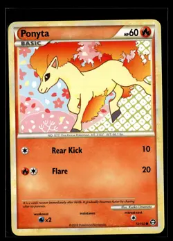 Ponyta 72/102 HGSS Triumphant Common Pokemon - Image 1