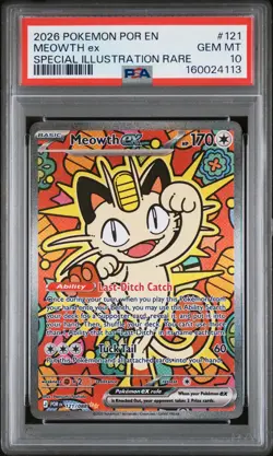 2026 POKEMON POR EN-PERFECT ORDER SPECIAL ILLUSTRATION RARE MEOWTH EX PSA 10 - Image 1
