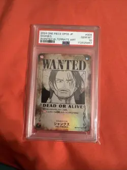 2024 One Piece Japanese Emperors In New World SHANKS #004 PSA 10 Wanted Alt Art - Image 1