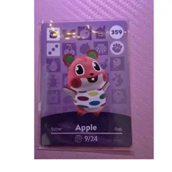 Animal Crossing Apple Amiibo Card #359 Animal Crossing Amiibo Game Card Stock - Image 1