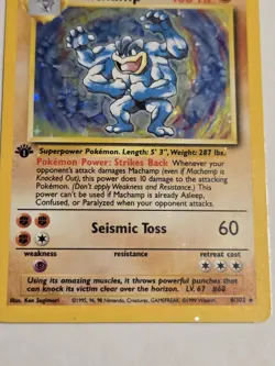 Pokemon TCG Machamp Base Set 1st Edition Card #8 - MP - Image 4