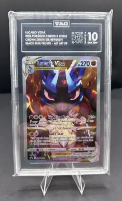 2023 Pokemon Crown Zenith Lucario VSTAR ETB Black Star Promo SWSH291 TAG 10 - Image 1