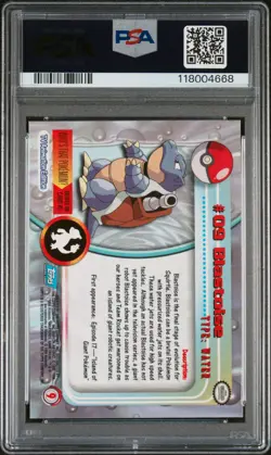 1999 TOPPS POKEMON TV #9 BLASTOISE RAINBOW FOIL PSA 8 LOW POP - Image 2