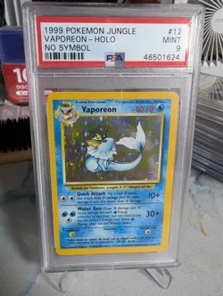 Pokemon Vaporeon Jungle Holo 12/64 No Symbol PSA 9 English TCG 1999 - Image 1
