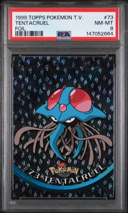1999 Pokemon Topps TV Rainbow Foil Tentacruel 73 FRESHLY GRADED PSA 8 NM-MT - Image 1
