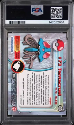 1999 Pokemon Topps TV Rainbow Foil Tentacruel 73 FRESHLY GRADED PSA 8 NM-MT - Image 2
