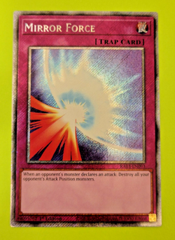 Yu-Gi-Oh Mirror Force 1st Edition Platinum Secret Rare RA03-EN093 Nm - Image 1