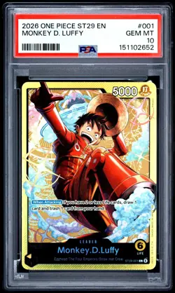 PSA 10 2026 ONE PIECE STARTER DECK ST29 EGGHEAD 001 MONKEY D. LUFFY - Image 1