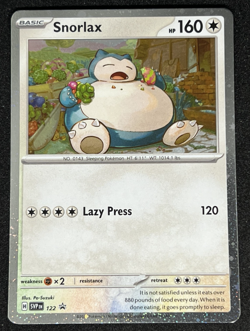 Snorlax SVP 122 Scarlet Violet Black Star Promo Cosmos Holo Rare Pokemon Card NM - Image 1