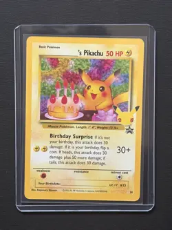Pokemon Card- Celebrations PROMO Birthday Pikachu #25 - Image 1