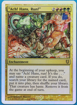 Ach! Hans, Run! FOIL Unhinged HP/DAMAGED Rare CARD (506232) ABUGames - Image 1
