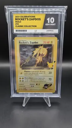 Rocket's Zapdos 15/132 — Ace 10 (Perfect Subgrades!) — Celebrations Pokemon Card - Image 1