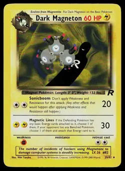 Pokemon Card Team Rocket Dark Magneton 28/82 Rare - Image 1