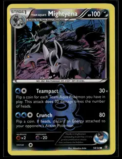 Team Aqua's Mightyena 18/34 Double Crisis Reverse Holo Common Pokemon - Image 1