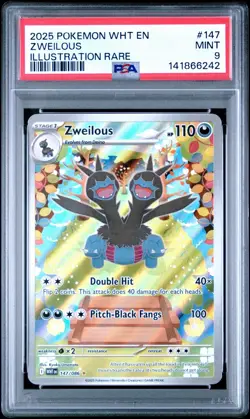 2025 POKEMON WHT EN-WHITE FLARE ILLUSTRATION RARE #147 ZWEILOUS PSA 9 - Image 1