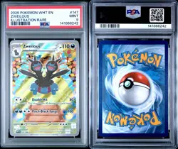 2025 POKEMON WHT EN-WHITE FLARE ILLUSTRATION RARE #147 ZWEILOUS PSA 9 - Image 3